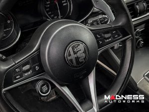 Alfa Romeo Giulia Steering Wheel Trim - Carbon Fiber - Center Badge Cover